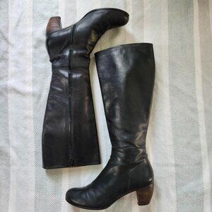 COCLICO Black Knee High heeled boots